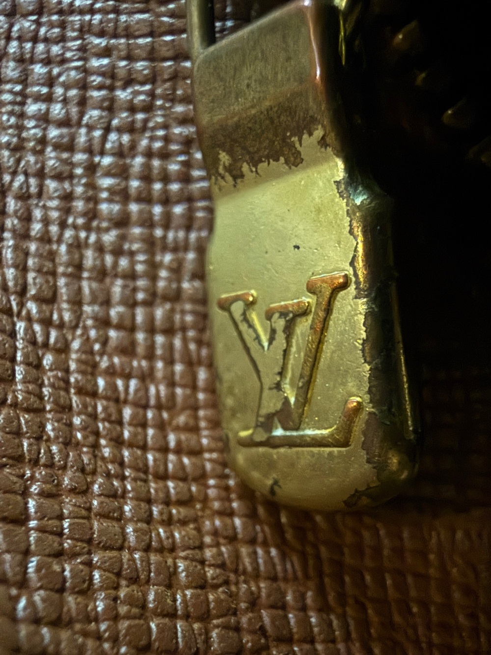 Vintage Louis Vuitton Brown Monogram Wallet/Crossbody with Gold Chain with COA - Picture 7 of 14